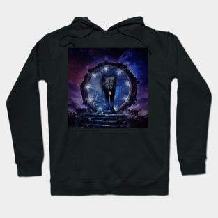 Awesome wolf comes through a gate Hoodie